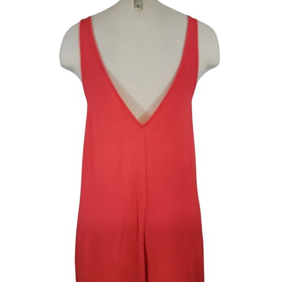 Mara Hoffman Swim Jumpsuit Small Orange Wide Leg Tie Front V-neck Beachy - Picture 6 of 8